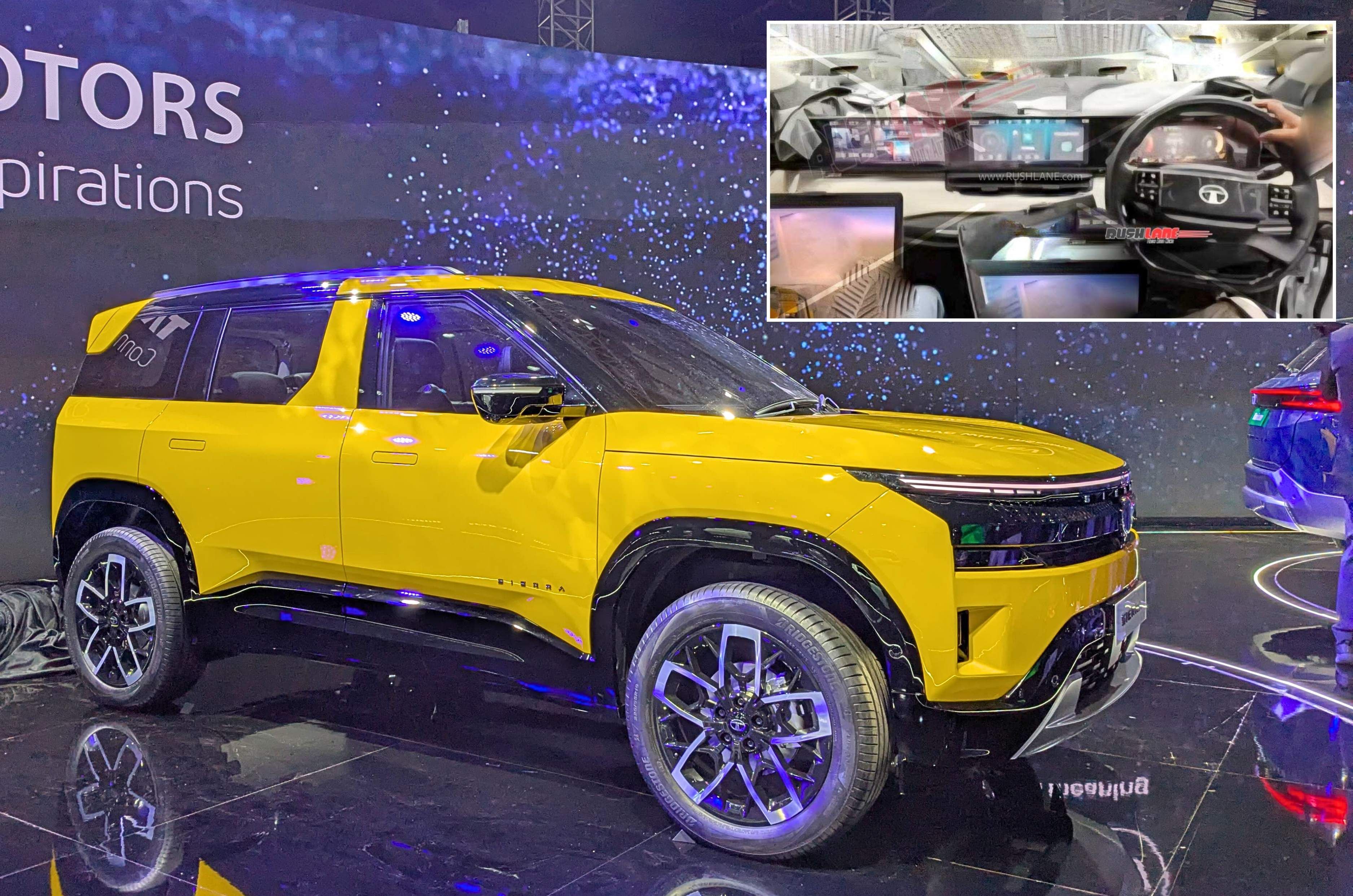 Tata Sierra near-production concept shown at 2025 Auto Expo.